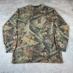 Vintage Whitewater Outdoors Long Sleeve Shirt Mens Medium Camo Timber Pocket Tee